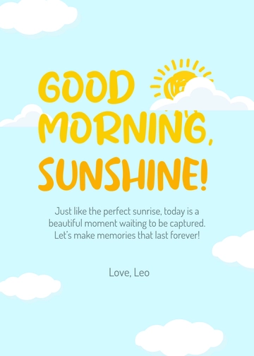 Free Good Morning Sunshine Template to Edit Online