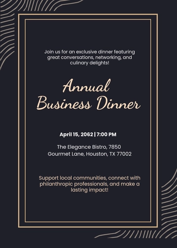Free Business Dinner Event Invitation Template to Edit Online