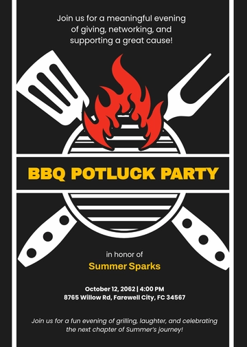 Free BBQ Farewell Party Invitation Template to Edit Online