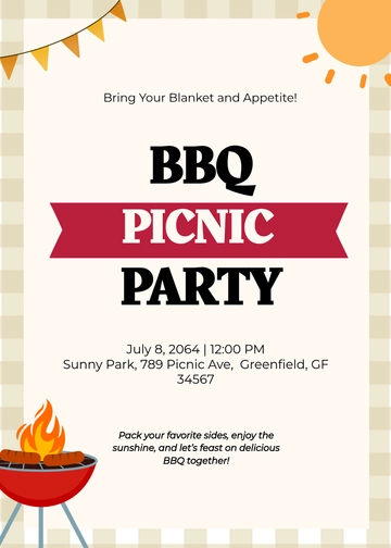 Free BBQ Picnic Invitation Template to Edit Online