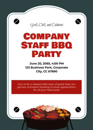 Free Aesthetic Staff BBQ Invitation Template to Edit Online