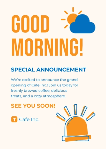 Free Good Morning Announcement Template to Edit Online