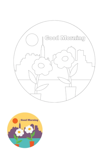 Free Good Morning Coloring Page Template to Edit Online