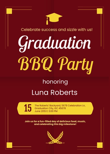 Free Graduation BBQ Invitation Template to Edit Online