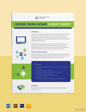Work From Home Cheat Sheet Template