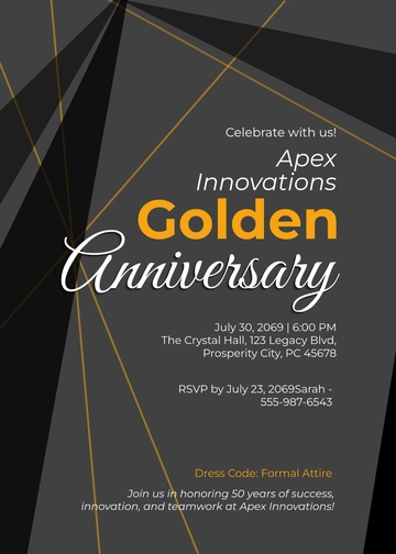 Free Gold Company Invitation Background Template to Edit Online