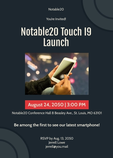 Free Product Launch Company Invitation Template to Edit Online