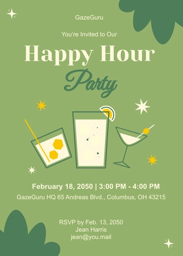 Free Happy Hour Company Invitation Template to Edit Online