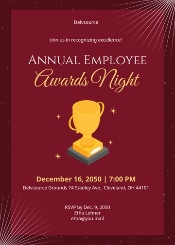 Free Company Awards Night Invitation Template to Edit Online