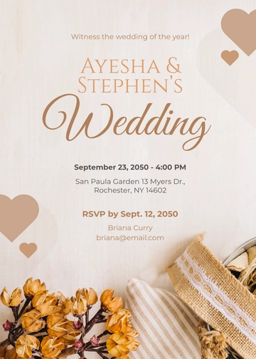 Free Traditional Fall Wedding Invitation Template to Edit Online