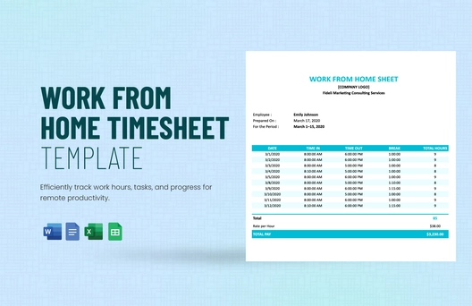 Work From Home Timesheet Template