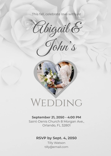 Free Professional Fall Wedding Invitation Email Template to Edit Online