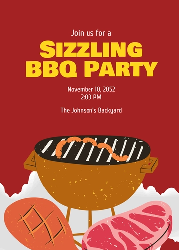 Free Blank BBQ Invitation Template to Edit Online