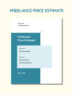 Freelancer Price Estimate Template