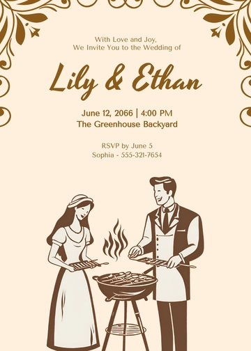 Free BBQ Wedding Invitation Template to Edit Online