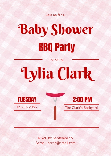 Free Baby Shower BBQ Invitation Template to Edit Online