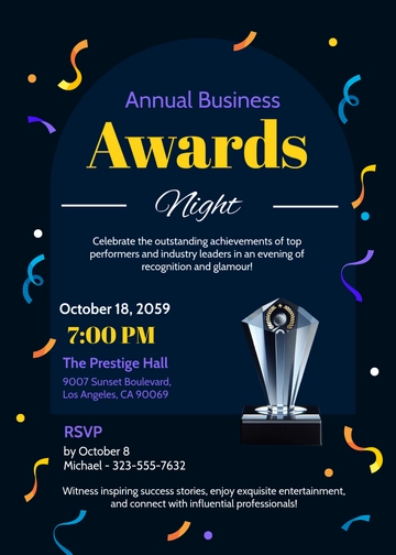 Free Colorful Annual Business Event Invitation Template to Edit Online