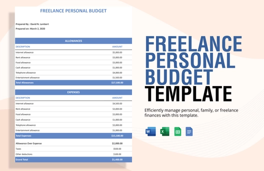 Freelance Personal Budget Template