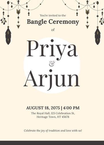 Free Bangle Ceremony Invitation Template to Edit Online