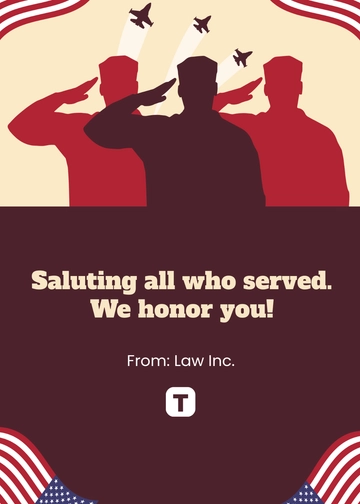 Free Veterans Day Well Wishes Template to Edit Online