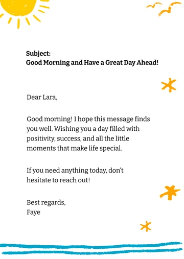 Free Good Morning Email Template to Edit Online