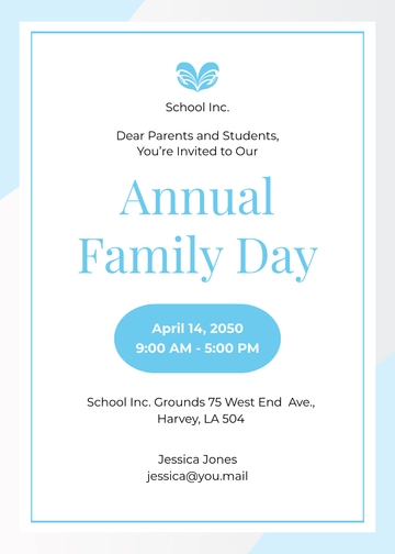 Free Professional Family Day Invitation Template to Edit Online