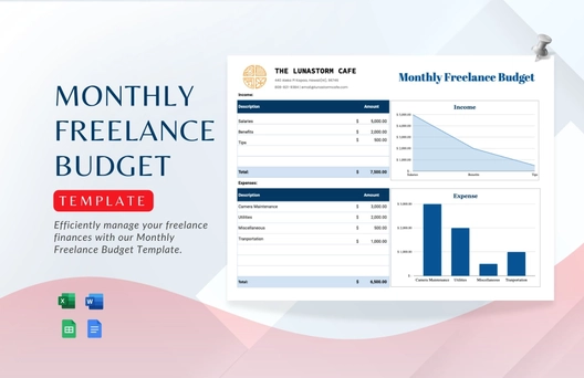 Monthly Freelance Budget Template