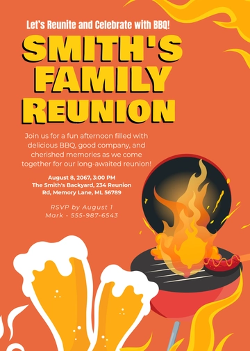 Free BBQ Reunion Invitation Template to Edit Online