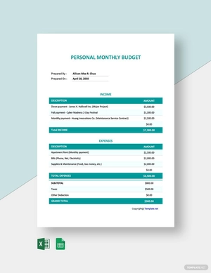 Basic Freelance Budget Template