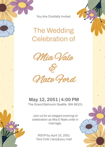 Free Colorful Professional Wedding Invitation Template to Edit Online