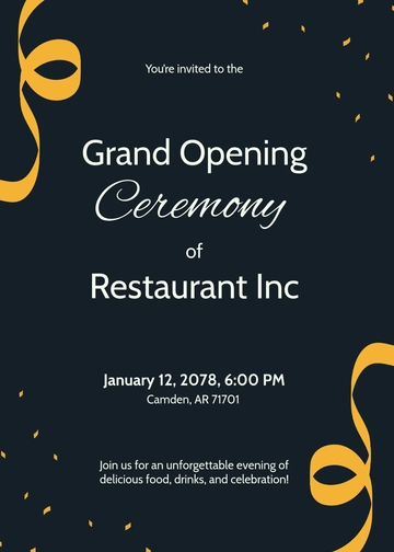 Free Opening Ceremony Invitation Template to Edit Online