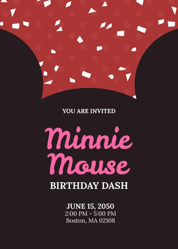 Free Cute Minnie Mouse Invitation Template to Edit Online
