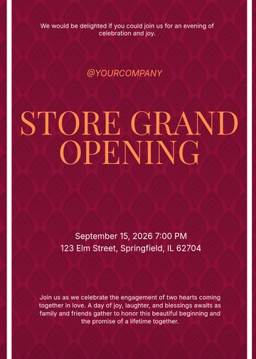 Free Online Grand Opening Invitation Template to Edit Online
