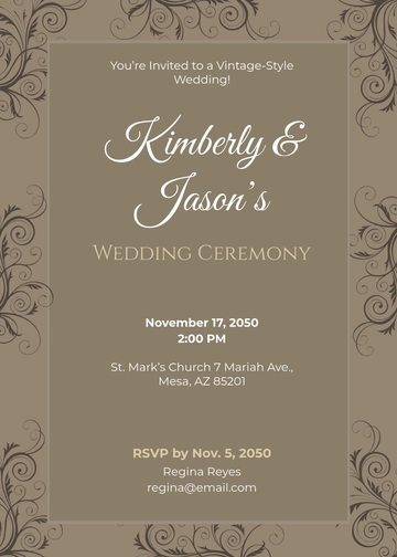Free Vintage Ceremony Invitation Template to Edit Online