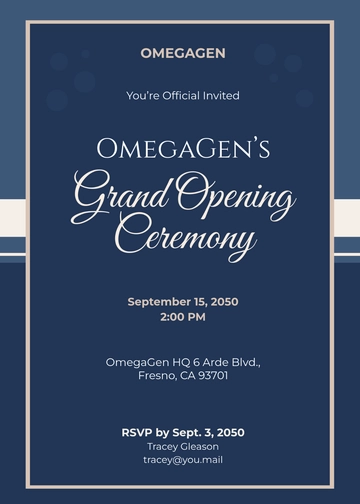 Free Business Ceremony Invitation Template to Edit Online