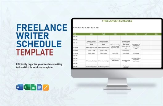 Freelance Writer Schedule Template