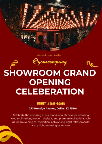 Free Showroom Grand Opening Invitation Template to Edit Online