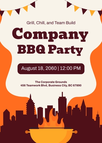 Free Company BBQ Invitation Template to Edit Online