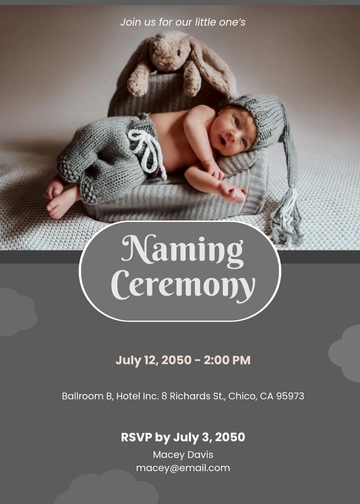 Free Digital Naming Ceremony Invitation Template to Edit Online