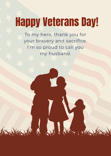 Free Veterans Day Wishes to My Husband Template to Edit Online