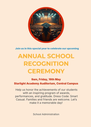 Free Colorful Ceremony Invitation Template to Edit Online
