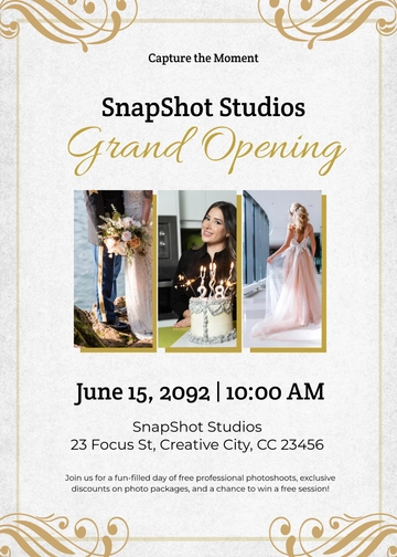 Free Photo Studio Grand Opening Invitation Template to Edit Online