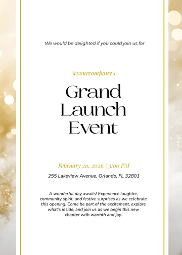 Free Aesthetic Grand Opening Invitation Template to Edit Online