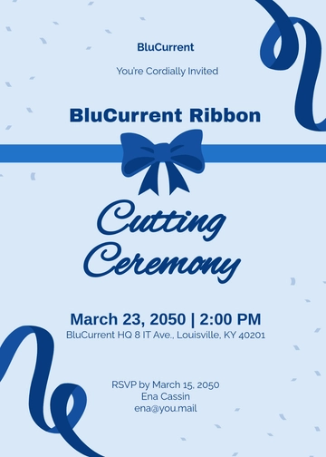 Free Ribbon Cutting Ceremony Invitation Template to Edit Online