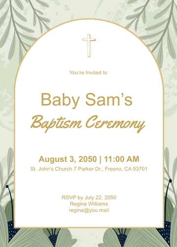 Free Baptism Ceremony Invitation Template to Edit Online
