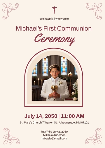 Free Religious Ceremony Invitation Design Template to Edit Online