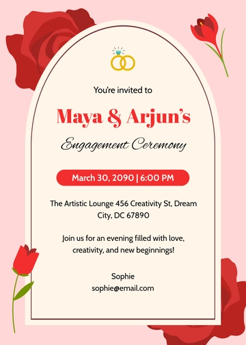 Free Creative Engagement Ceremony Invitation Template to Edit Online