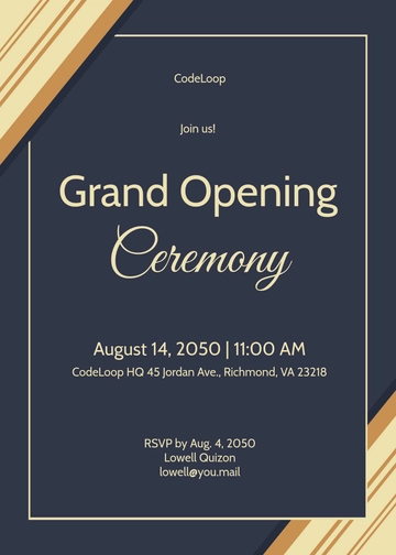 Free Modern Ceremony Invitation Template to Edit Online