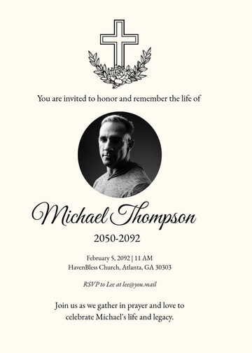 Free Blank Funeral Church Invitation Template to Edit Online