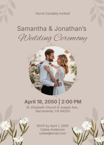 Free Intimate Ceremony Invitation Template to Edit Online